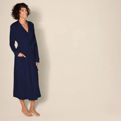 Afbeelding van Amazon Essentials Women&#039;s Halflange lichtgewicht badjas met wafelpatroon (verkrijgbaar in Grote maten), Marineblauw, 4XL maten