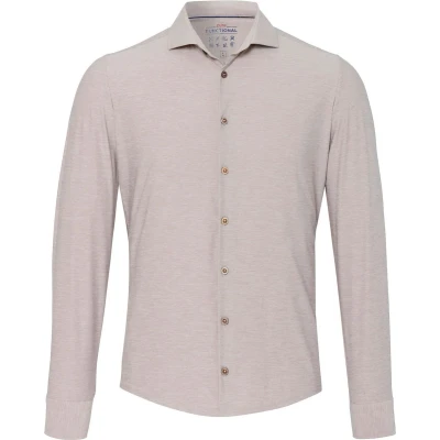 Afbeelding van Pure The Functional Shirt Lichtbeige maat 43 Heren Overhemden Formeel Effen met Slim fit Pasvorm Polyester