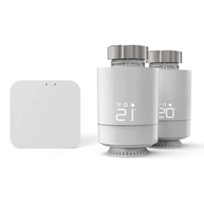 Afbeelding van Hama Slimme radiatorthermostaat, starterset 2 stuks met hub (verwarmingsregeling WLAN, Smart Home verwarmingsregelaar voor alle ventielen, programmeerbare verwarmingsthermostaat, verwarmen via app en