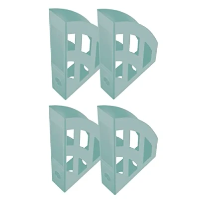 Afbeelding van helit H2661032 Tijdschriftenmap de groene brug, DIN A4 C4, 4 stuks, turquoise, documenthouder van gerecycled kunststof, Blaue Engel gecertificeerd