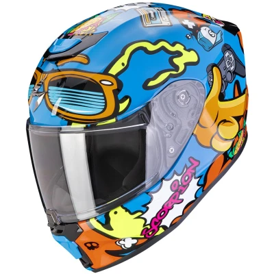 Afbeelding van Scorpion Exo JNR Fun Blue Orange L Maat Helm