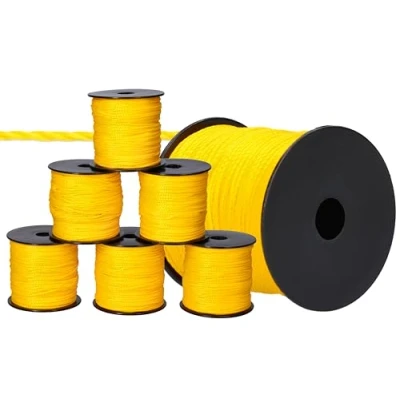 Afbeelding van ToolSpace 6x Metselkoord bouwkoord 100m x 1,7 mm Geel Polypropyleen zijde Nivelleerkoord Loodlijn Sterkte pleisterkoord Duurzaam &amp; scheurbestendig voor waterpas