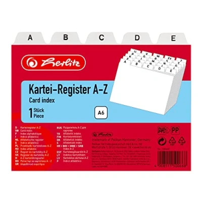 Afbeelding van Herlitz 1500669 indexkaart register A6 A Z wit