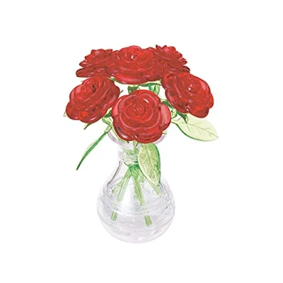 Afbeelding van HCM Kinzel 59171 Crystal puzzel rood, 47 delen, 6 rozen in een vaas, Meerkleurig,Meerkleurig