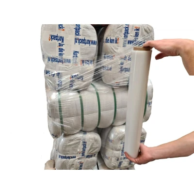 Afbeelding van Handwikkelfolie 20my X 50cm 100 Meter Per 1 Rol Verpakt Transparant