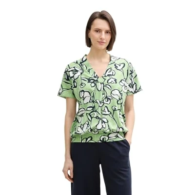 Afbeelding van TOM Tailor Tshirt print, Dames, Maat: Large, Fresh spring floral design
