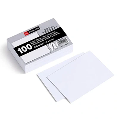 Afbeelding van Miquelrius Flashcards, 100 gladde indexkaarten voor notities, leerkaarten, afmetingen 65 x 95 mm, offsetpapier 200 g/m²