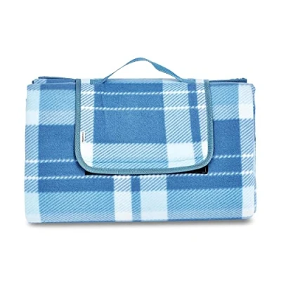 Afbeelding van Amazon Basics Reiskleed voor picknicken, met waterdichte onderkant, 200 x cm, blauw