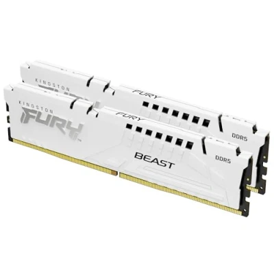 Afbeelding van Kingston FURY Beast 32GB 6000MT/s DDR5 CL30 DIMM (Sets van 2) Wit Desktop Gaming Geheugen KF560C30BWK2 32