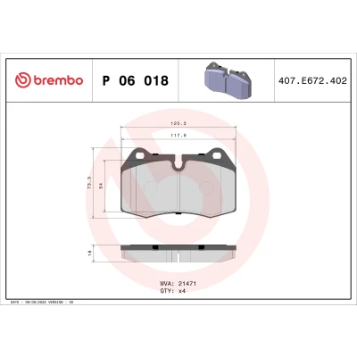 Afbeelding van Brembo Remblokset P 06 018