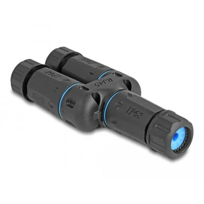 Afbeelding van Delock Kabelverbinder RJ45 Buchse zu 2 x Cat.6A wasserfest