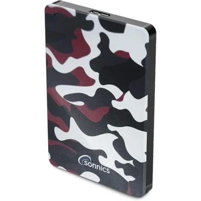 Afbeelding van Sonnics 500GB USB 3.0 Externe Draagbaar Harde Schijf voor Vensters PC, Mac, Smart TV, XBOX ONE &amp; PS4 Speciaal Editie, Rood Camo