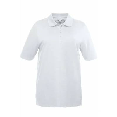 Afbeelding van Ulla Popken Poloshirt, Dames, Maat: 42/44, Schneeweiß