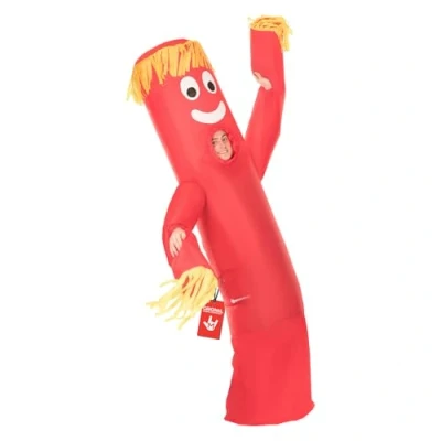 Afbeelding van Morph Enorm opblaasbaar rood wacky waving kostuum voor volwassenen eenheidsmaat