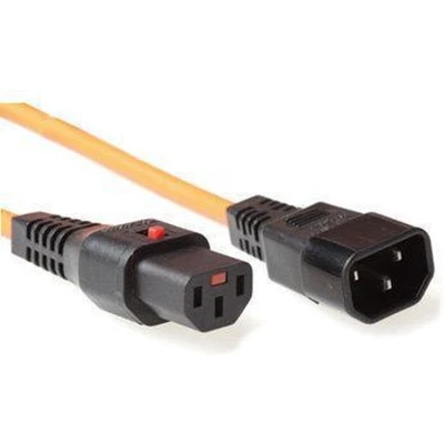 Afbeelding van ACT AK5038 230V Stroomkabel C13 Lockable /C14 Oranje 3 meter