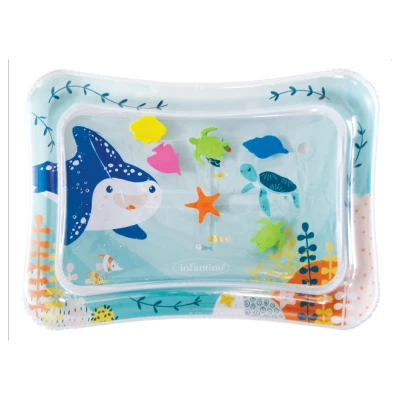 Afbeelding van Infantino Jumbo Pat &amp; Play watermat, zeethema rommelvrij waterspel voor baby&#039;s, ondersteunt de ontwikkeling van buiktijd en motorische vaardigheden, veelkleurig, 3M +