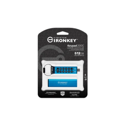 Afbeelding van Kingston Technology IronKey Keypad 200C USB flash drive 512 GB Type C 3.2 Gen 1 (3.1 1) Blau