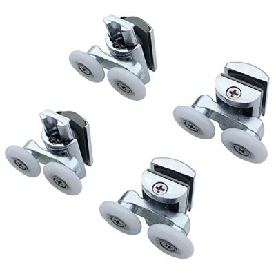 Afbeelding van KEABATH 4 stks douche deur rollers glazen roller, dubbele wielen runner katrollen, solide zinklegering 23mm diameter voor behuizing, kamer, scherm