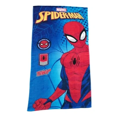 Afbeelding van Theonoi Kinderhanddoek, badhanddoek, strandhanddoek, douchehanddoek voor meisjes en jongens, 100% katoen, 70 x 140 cm (Spiderman stand)