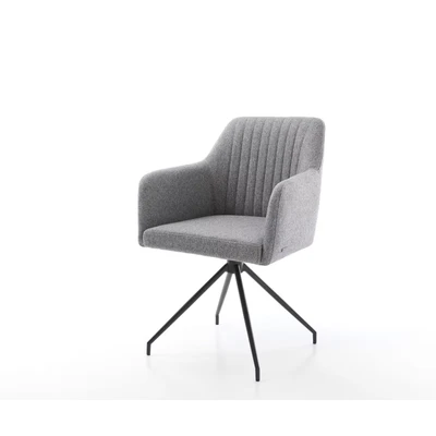 Afbeelding van Draaistoel Greg Flex kruisframe conisch zwart structuurstof lichtgrijs 180