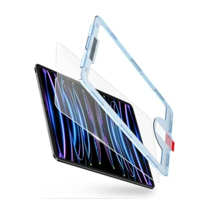 Afbeelding van BERSEM Screenprotector compatibel met iPad Pro 12,9 inch (2022 &amp; 2021 2020 2018 modellen) gehard glas, ultra helder, krasbestendig, hoesvriendelijk, EZ Kit, 1 Pack
