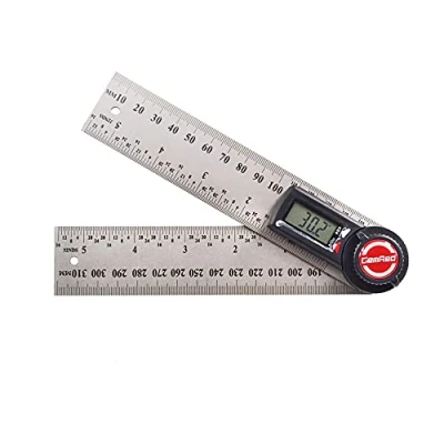 Afbeelding van GemRed digitale hoekzoeker, 2 in 1 gradenboog, roestvrij staal 150 mm hoekmeetgereedschap voor houtbewerking/timmerman/bouw/doe het zelf gereedschap (batterij inbegrepen)