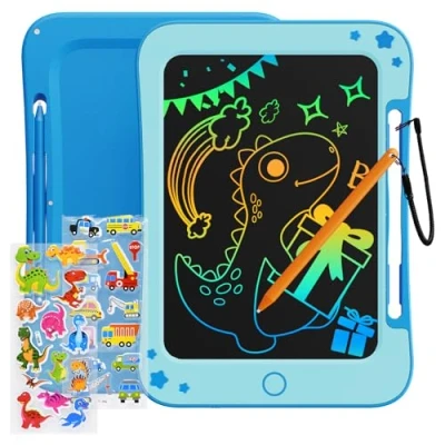 Afbeelding van TEKFUN Lcd schrijfbord voor kinderen, speelgoed vanaf 3, 4, 5, 6, 7 jaar, jongens en meisjes, 20,5 cm, toverbord schilderbord verjaardag, Kerstmis, cadeau,