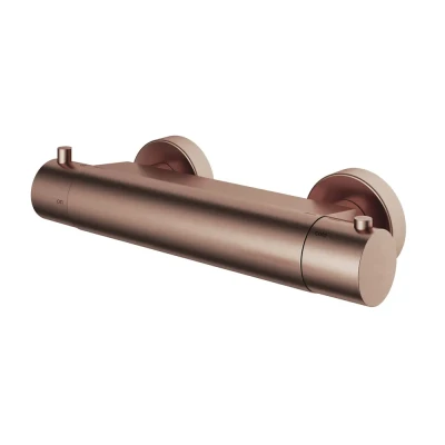 Afbeelding van HotBath Cobber Thermostatische Douchemengkraan met 1/2&quot; onderaansluiting Geborsteld Koper PVD B008BCP
