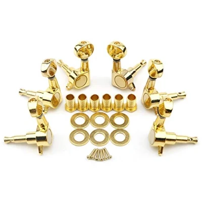 Afbeelding van Unxuey 6Pcs 3L 3R Gold Tuning Key Peg, Gesloten Gitaar Deel Tuners String Pinnen Machine Hoofd voor Akoestische of Elektrische
