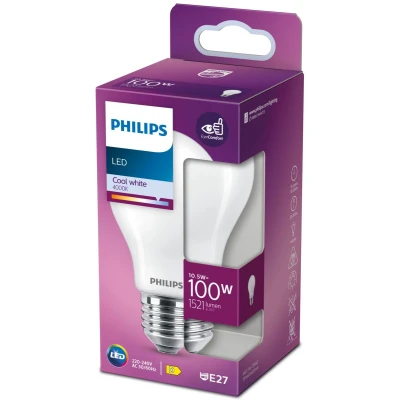 Afbeelding van Philips LED standaard lamp mat niet dimbaar E27 A60 10,5W 1521lm 40…