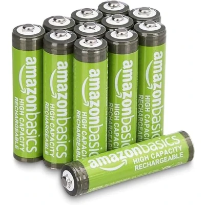 Afbeelding van Amazon Basics AAA batterijen met hoge capaciteit, 850 mAh, oplaadbaar, NiMh, voorgeladen, 12 stuks