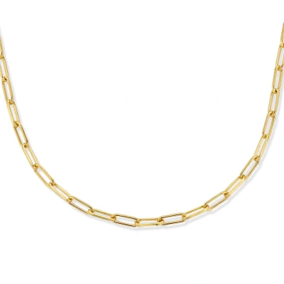 Afbeelding van zilver verguld (geel) collier paperclip platte buis 2,3 mm 42 + 3 cm 2102565 horloge Goudkleur 45
