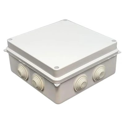 Afbeelding van Lumonic aftakdoos wit 150x150x70mm met 8 openingen I opbouw IP65 aftakdoos, klemmenkast, kabeldoos voor binnen &amp; buitengebruik