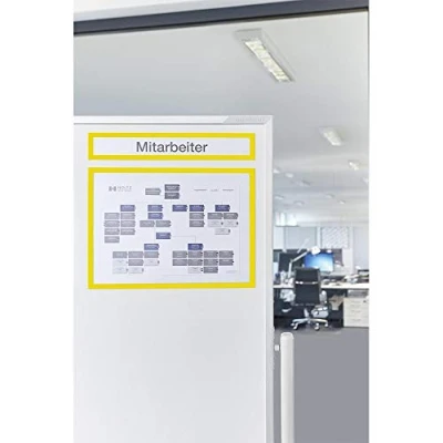 Afbeelding van Magnetisch frame magnetofix TOPSIGN, A4 liggend/A3 staand, geel, 5 stu