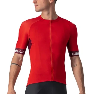 Afbeelding van Castelli Fietsshirt Korte Mouwen Heren Rood BORDEAUX ENTRATA VI JERSEY RED IVORY 2XL