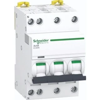 Afbeelding van Schneider electric acti 9 ic40n installatieautomaat 3polig n 6ka 10ka c karakteristiek 20a a9p54720