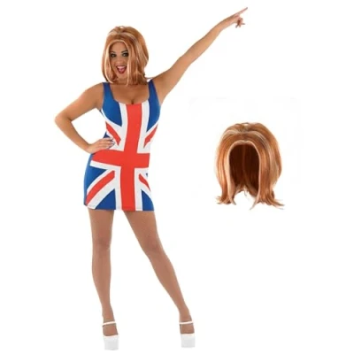 Afbeelding van Fun Shack Britse Union Jack Jurken, Jurk, Fancy Dress Vrouwen, Kostuum, Jaren &#039;90 Medium