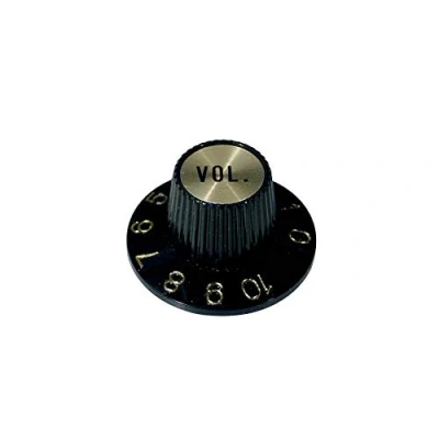 Afbeelding van Boston KG 260 V gitaarknop witch hat model volume zwart met goud