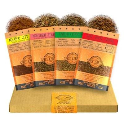 Afbeelding van Spice Cartel, Americas Collection of Artisinal Herb &amp; Blends uit Noord en Zuid Amerika, 4 35 g hersluitbare zakjes