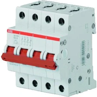 Afbeelding van Abb nederland lastschakelaar aan uit schakelaar rood 4polig 63a 440v ac 23a 25ka 2cdd284101r0063
