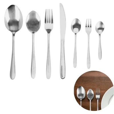 Afbeelding van Cheqo® Luxe RVS Bestekset Zilverkleurig 39 Delig Bestek Lepels Messen Vorken Voor 6 Personen