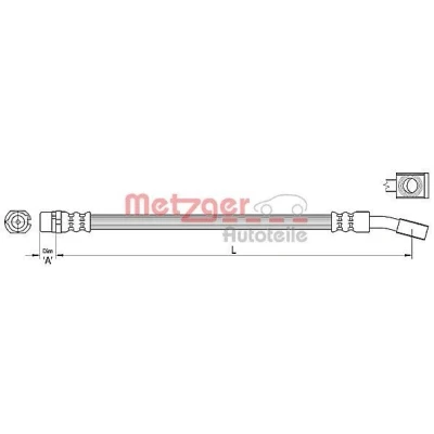 Afbeelding van METZGER 4110222 Remslang 316mm 10mm OPEL: Meriva A (X03) 1.4 16V Twinport, 1.3 CDTI, 1.8, 1.7 DTI, 1.6, 1.6 16V, CDTI 2003 2010