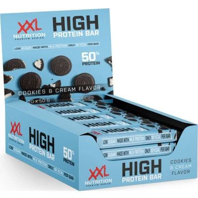 Afbeelding van 20x XXL Nutrition High Proteïne Bar 2.0 Cookies En Cream 20 x 50 gr