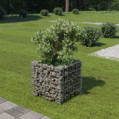 Afbeelding van Gabion plantenbak verhoogd 50x50x50 cm gegalvaniseerd staal
