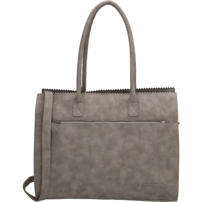 Afbeelding van Zebra Trends Laptoptas / Werktas Aktetas Dames 15.6 inch Noa Grijs