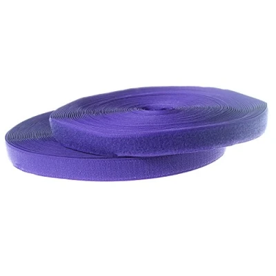 Afbeelding van TUKA 25 meter x 25mm Klittenband Vastnaaien (25 m Haakband &amp; lusband), Extra Sterke Klittenbandsluiting, mm Brede Haak Lus Band, Niet Klevend om op te Naaien, Purper, TKB5003 purple