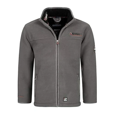 Afbeelding van Geographical Norway UREKA fleecejack voor heren, warme voering van teddybont, mt. S XXXL, dark grey, XL