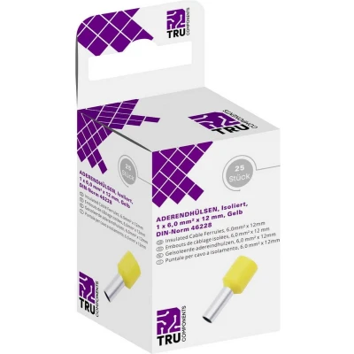 Afbeelding van TRU COMPONENTS T1904C057 Adereindhulzen 6 mm² Deels geïsoleerd Geel 25 stuk(s)