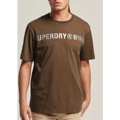 Afbeelding van Superdry Heren tshirt Core Logo Linear T shirt met losse pasvorm