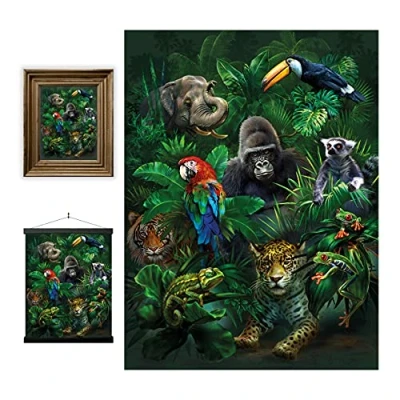 Afbeelding van 3D LiveLife Lenticulaire Kunstafdrukken aan de muur Jungle van Deluxebase. Niet ingelijste Wild Dier Poster. Origineel kunstwerk onder licentie bekende kunstenaar Tami Alba